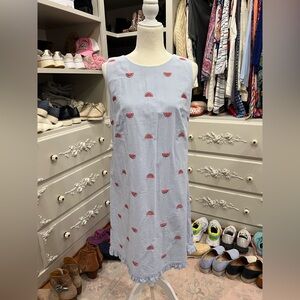Talbots White and Blue Striped Watermelon Dress, NWT, 12